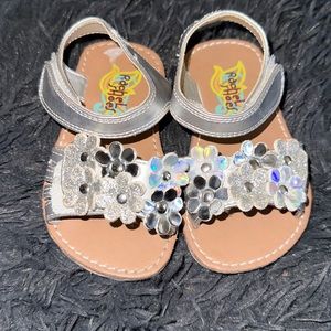 Toddler Silver Flower Sandals